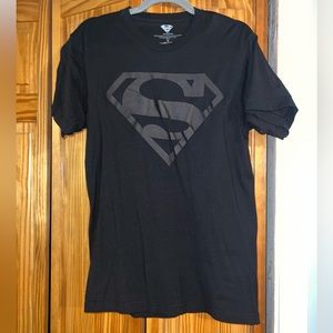 Black Superman Shirt with grey logo